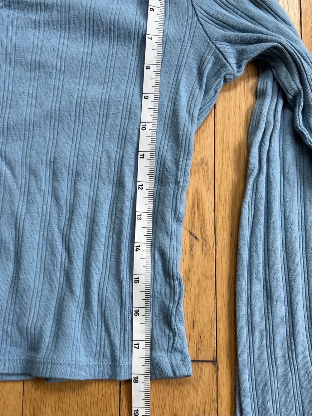 GAP Women's Sky Blue Cropped Ribbed Button-Front Scoop Neck Top - Picture 4 of 4